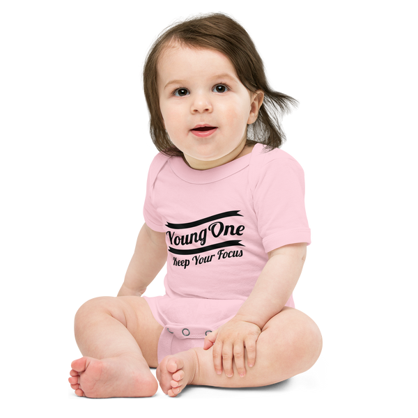 Young One Keep Your Focus - Pink Onesie