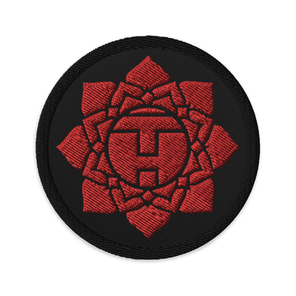 Red Lotus Embroidered Patch