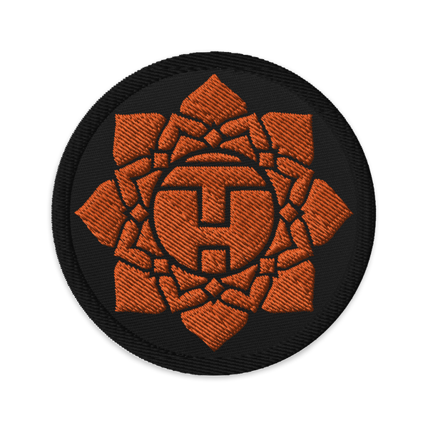 Orange Lotus Embroidered Patch