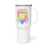 Rainbow Bigfoot Travel Mug with Handle