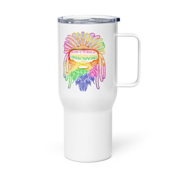 Rainbow Bigfoot Travel Mug with Handle