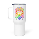 Rainbow Bigfoot Travel Mug with Handle