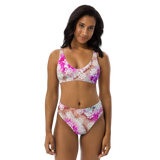 Recycled high-waisted Tie-dye Lotus bikini