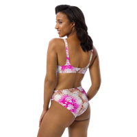 Recycled high-waisted Tie-dye Lotus bikini