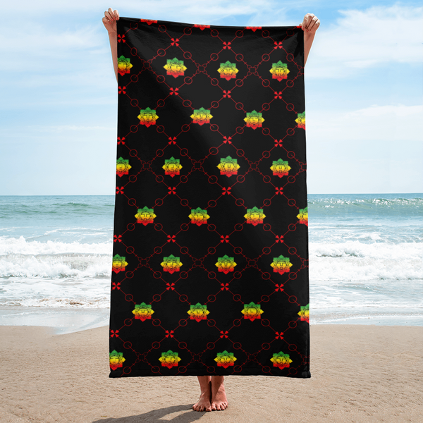 Rasta Lotus Beach Towel