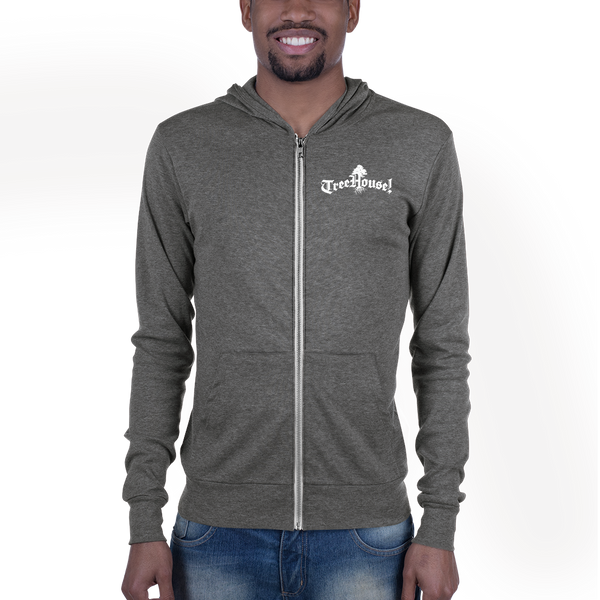 TreeHouse! Lotus Triblend Light Weight Zip Front Hoodie - Unisex